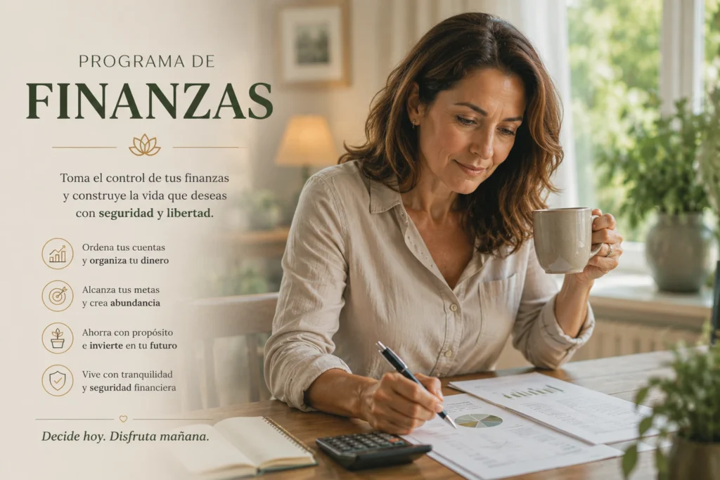 Mujer revisando sus finanzas, imagen del Programa Finanzas de Rosa Navarro Mainar